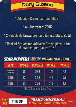 2021 Team Coach AFL - Star Powers Silver #SP-01 Rory Sloane Back